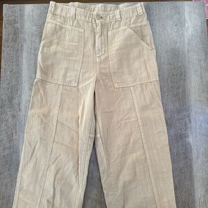 Yellow cargo style pants